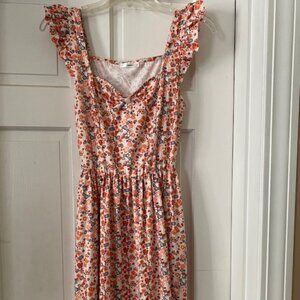 Loemes Women Casual Summer Flowy Dress with Pockets Size Small